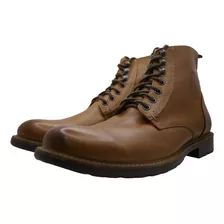 Bota De Piel Hombre 8702 Formales Agujetas Clásicas Artesana