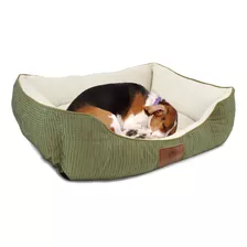 Akc, Caja Cama Para Perro De Trama Solida, Verde salvia