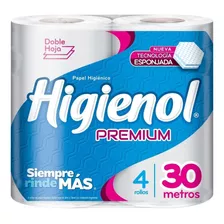 Papel Higiénico Higienol Premium Doble Hoja 30 M De 4 U
