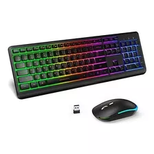 Set Teclado/mouse Para Pc Seenda C/luces Rgb -negro