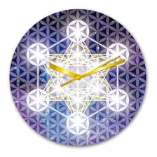 Reloj De Pared Cubo Metatron Flor De La Vida Mandala 30cm