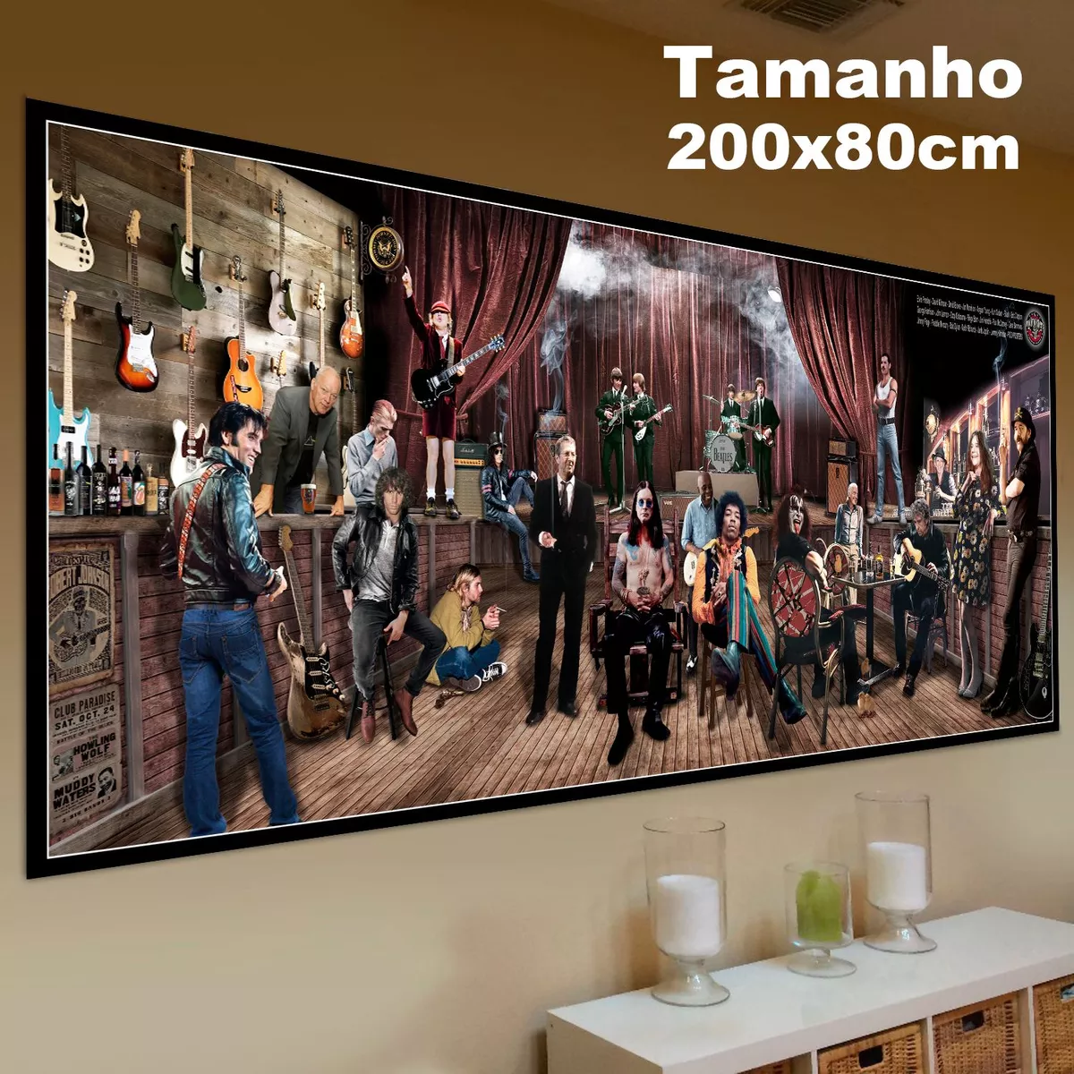 Placa Decorativa Lendas Do Rock Ozzy Osbourne 200x80cm