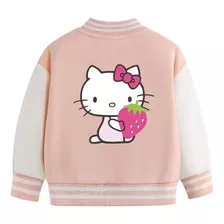 Jaqueta De Beisebol Com Padrão Uniforme Hello Kitty Cat Stra