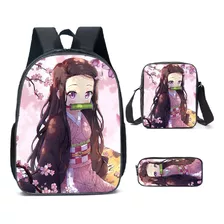 Novo Conjunto De Mochila Nezuko Demon Slater Nezuko De 3 Peç