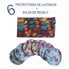 6 Protectores De Lactancia Reutilizables + Bolsa De Regalo.