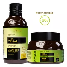 Kit Teia Caviar Shampoo + Máscara 250gr 60 Segundos Pantovin