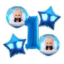 Pack Globos Jefe En Pañales X 5 ( Con Nro 80 Cm)