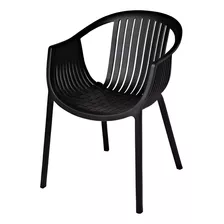 Silla De Resina Negro Con Posa Brazos Gastronomia Barril