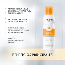 Protector Solar Toque Seco Fps50 Transparente Eucerin 200ml