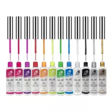 Esmalte Gel Pincel Ponta Fina Desenho Nail Art Unha Esmaltes Cor Sortidas