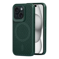 Funda De Disipación Verde Oscuro Para iPhone 15