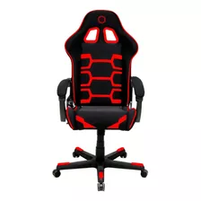 Silla De Escritorio Nibio Savage Nib-gc112 Gamer Ergonómica Negra Y Roja Con Tapizado De Cuero Sintético