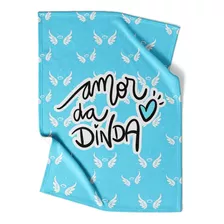 Manta Personalizada Amor Da Dinda 150x100 Azul Cobertor