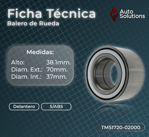 Balero Doble De Rueda (d) Dodge Attitude 1.4 Lts 2006 A 2014 Foto 2