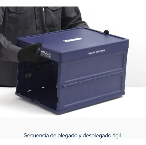 Cajon Plegable Con Tapa Bremen 56x40x36 Cm 30kg/62l 8637 Dgm Azul