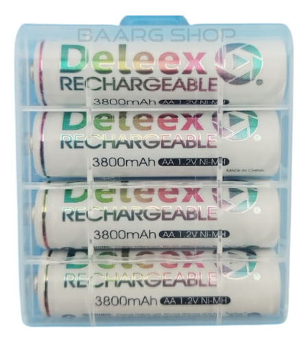 Pilas Aa Deleex 3800mah 1.2v Nimh 4 Unidades Blancas
