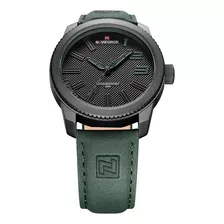 Reloj Naviforce 9202 Cuarzo De Cuero,verde,cafe,gris,negro