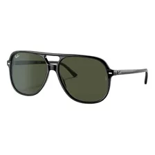 Anteojos De Sol Ray-ban Bill Standard Con Marco De Acetato Color Polished Black, Lente Green Clásica, Varilla Polished Black De Acetato - Rb2198