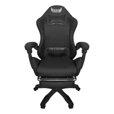 Silla De Escritorio Gameteche Gamer Ergonómica Negra Con Tapizado De Cuero Sintético