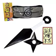 Kit Naruto - Kunai Naruto + Shuriken + Bandana Folha Re K184