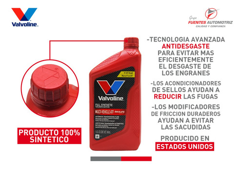 Caja 6 Aceite Atf 100% Sint Valvoline Volvo 1161521 946ml Foto 2