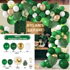 Arco De Globos Verdes Plantas Kit Fiestas Cumpleaños 76 Pcs