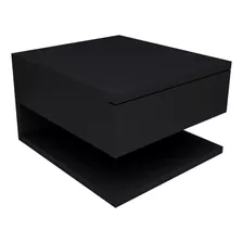 Mesa De Luz Flotante Cajon Y Estante Nordico Minimalista