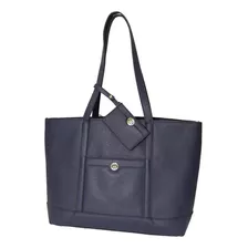 Bolsa Tote C/tarjetero Original Tommy Hilfiger Azul Marino Diseño De La Tela Polyvinil