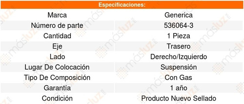 Set 2 Amortiguadores Gas Traseros Ford Escape 01_12 Generica Foto 3