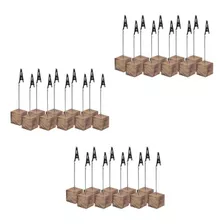 Gift 30 Pcs Wood Base Wire Photo Clip Table De