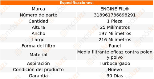 1- Filtro De Cabina Para Mazda Cx-7 2007/2012 Engine Fil Foto 2