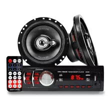 Rádio Mp3 First Option + Falantes Bravox Black 6 Pol 120w