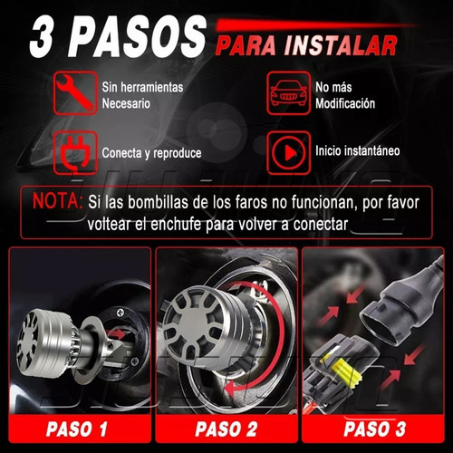 Kit De Faros Led H4 H1 Para 2006-2016 Fiat Palio 40000lm Foto 8