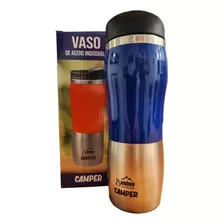 Vaso Termico Bamboo Camper 450ml Acero Inoxidable Con Tapa.