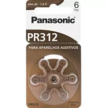 60 Pilhas Baterias Auditiva Panasonic Zinc Air Pr312 10 Cart