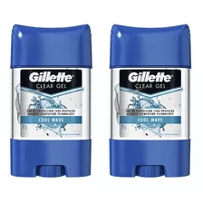 Desodorante Stick Gillette Clear Gel Cool Wave 82g-kit C/2un