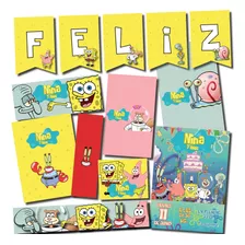 Kit Imprimible Personalizado Bob Esponja Candy Deco Invitac