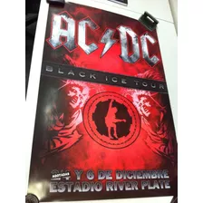 Ac/dc Poster Black Ice Tour River Plate Original