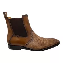 Botin Caballero Piel Lizart Teju/becerro Cuadra 08jltbv