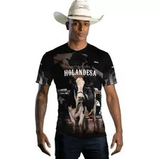 Camiseta Agro Brk Vaca Holandesa Com Proteção Uv 50+