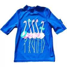 Remera Para Agua Con Filtro Uv Manga Corta Flamencos