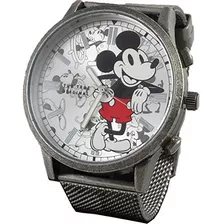 Reloj Pulsera Disney Mickey Mouse Reloj Metal Hombre Mk8053 Color De La Correa Plateado/gris