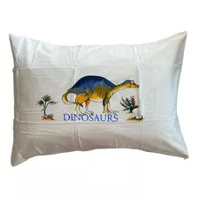 Fronha De Malha Soft 100% Algodão Dinossaurus 50x70 Cm