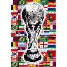 Puzzle Taça Copa Do Mundo Colorida De 120 Peças