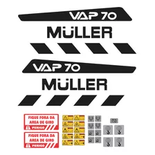 Kit Jogo Adesivos + Etiquetas Rolo Compactador Muller Vap 70