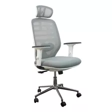 Silla Ejecutiva Con Respaldo Giro 360° Para Oficina Gris