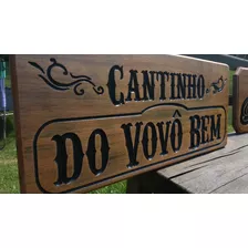 Placa Para Sítio. Entalha Em Madeira Nobre