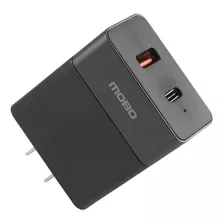 Cargador De Pare 2 Puertos Usb-a Tipo C Mobo Ultra 3a/36w Color Negro