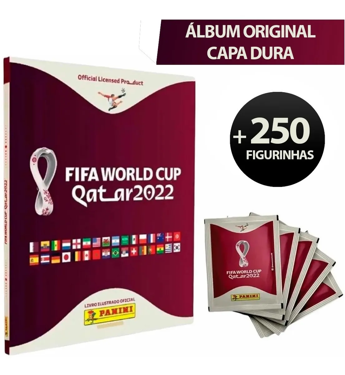 Album Capa Dura 250 Figurinhas do Copa Mundo 2022 Mebuscar Brasil