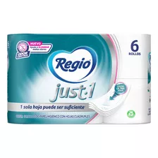 Papel Higiénico Regio Just -1 Centro Ultrasuave 6 Rollos